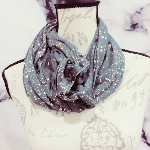 Gray Infinity Scarf Women’s Metallic Bronze Punk - Picture 4 of 4